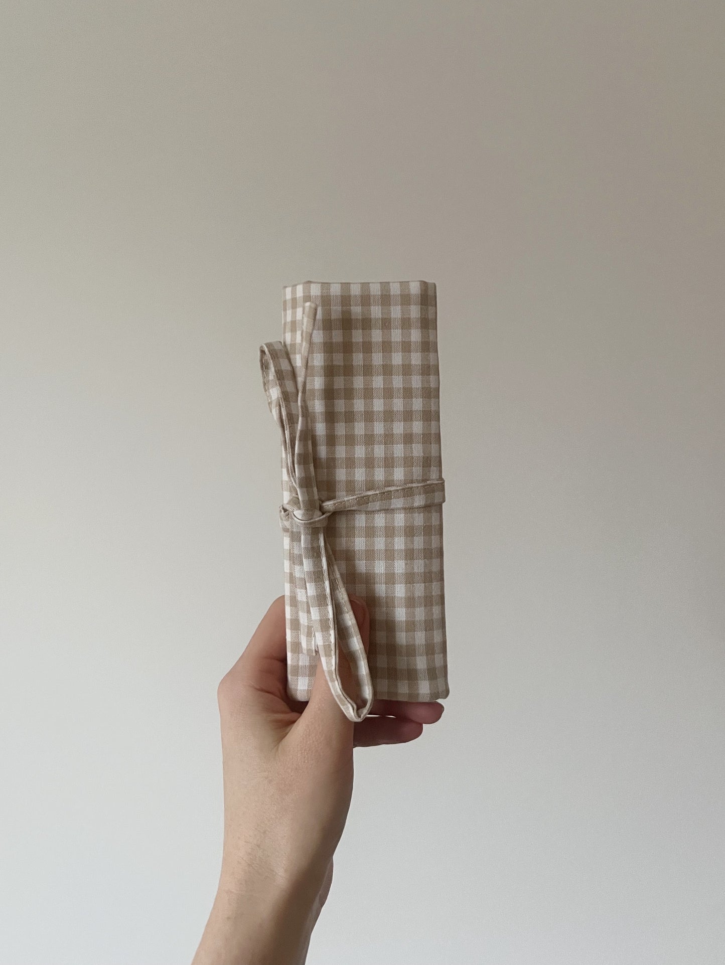 Hantverksfodral rutig/beige