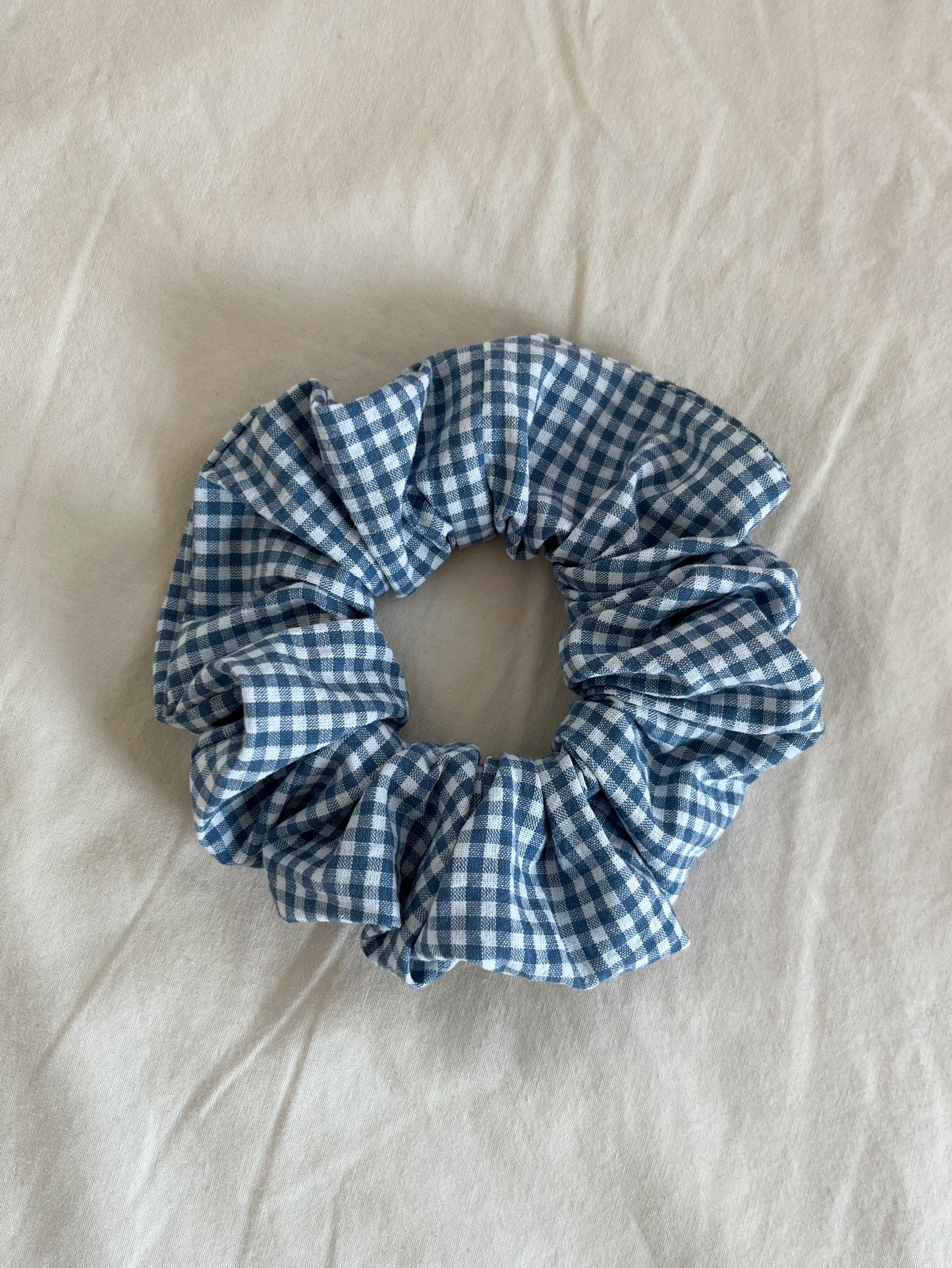 Scrunchie rutig blå
