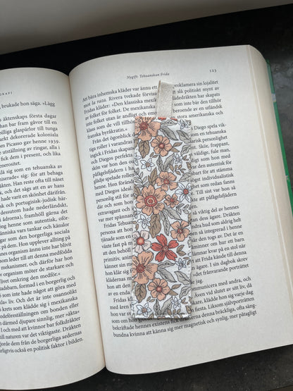 Blommigt bokmärke tyg