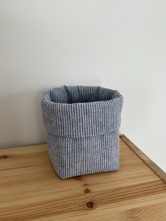 Förvaringskorg randig blå