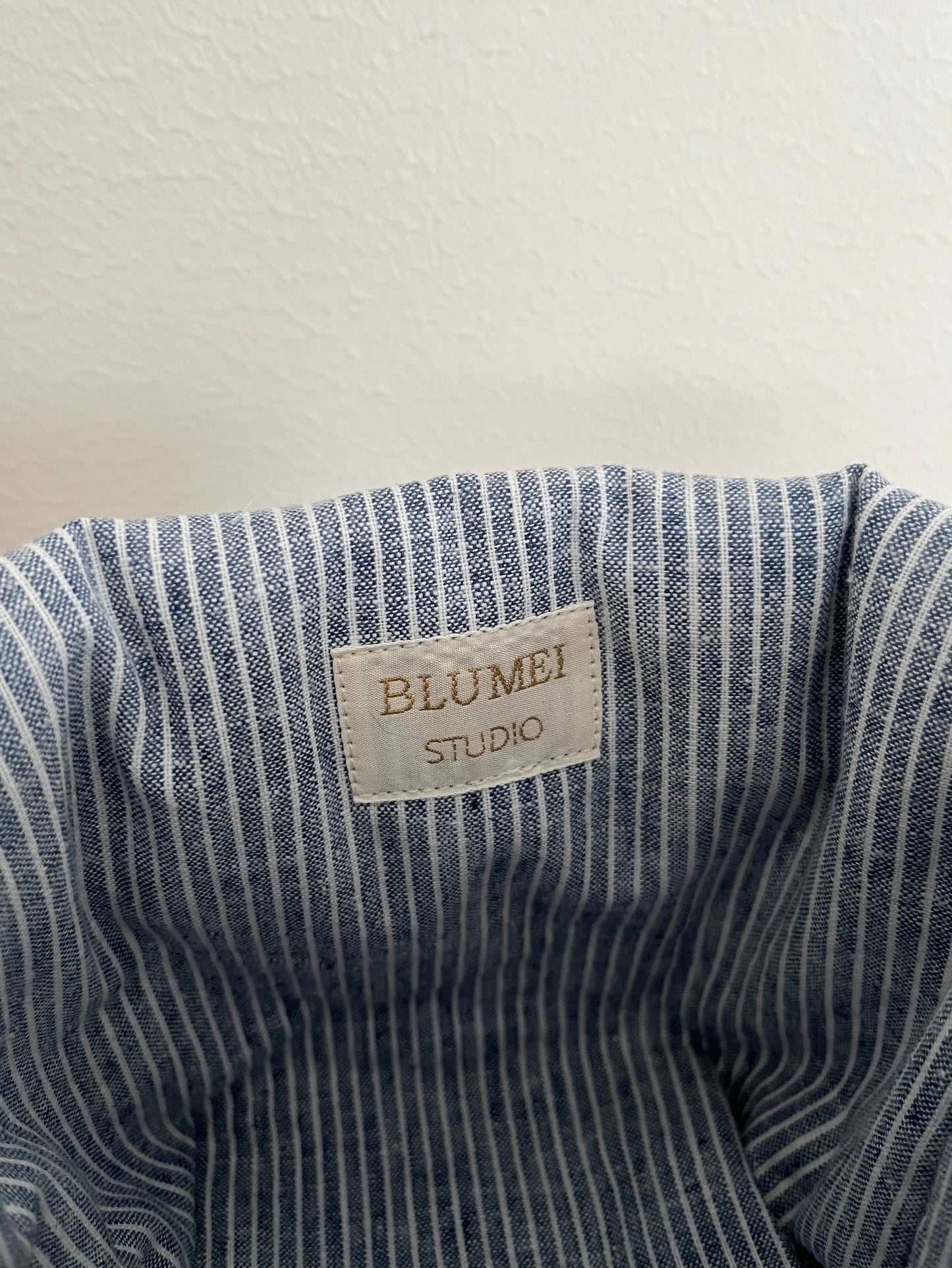 Förvaringskorg randig blå