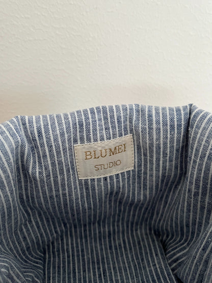 Förvaringskorg randig blå