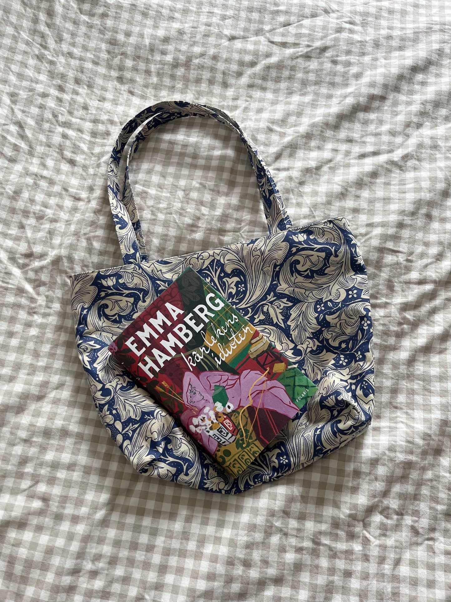 Tygväska blå blommig William Morris tyg (beställningsvara)