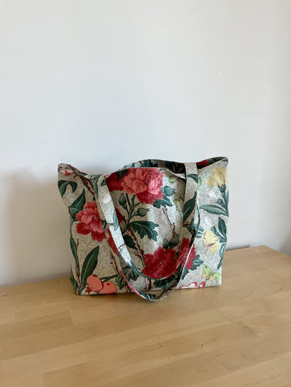 Tygväska blommig liten