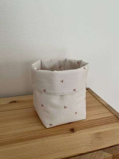 Förvaringskorg rosa små hjärtan