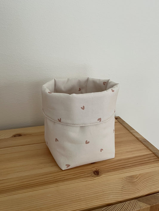 Förvaringskorg rosa små hjärtan