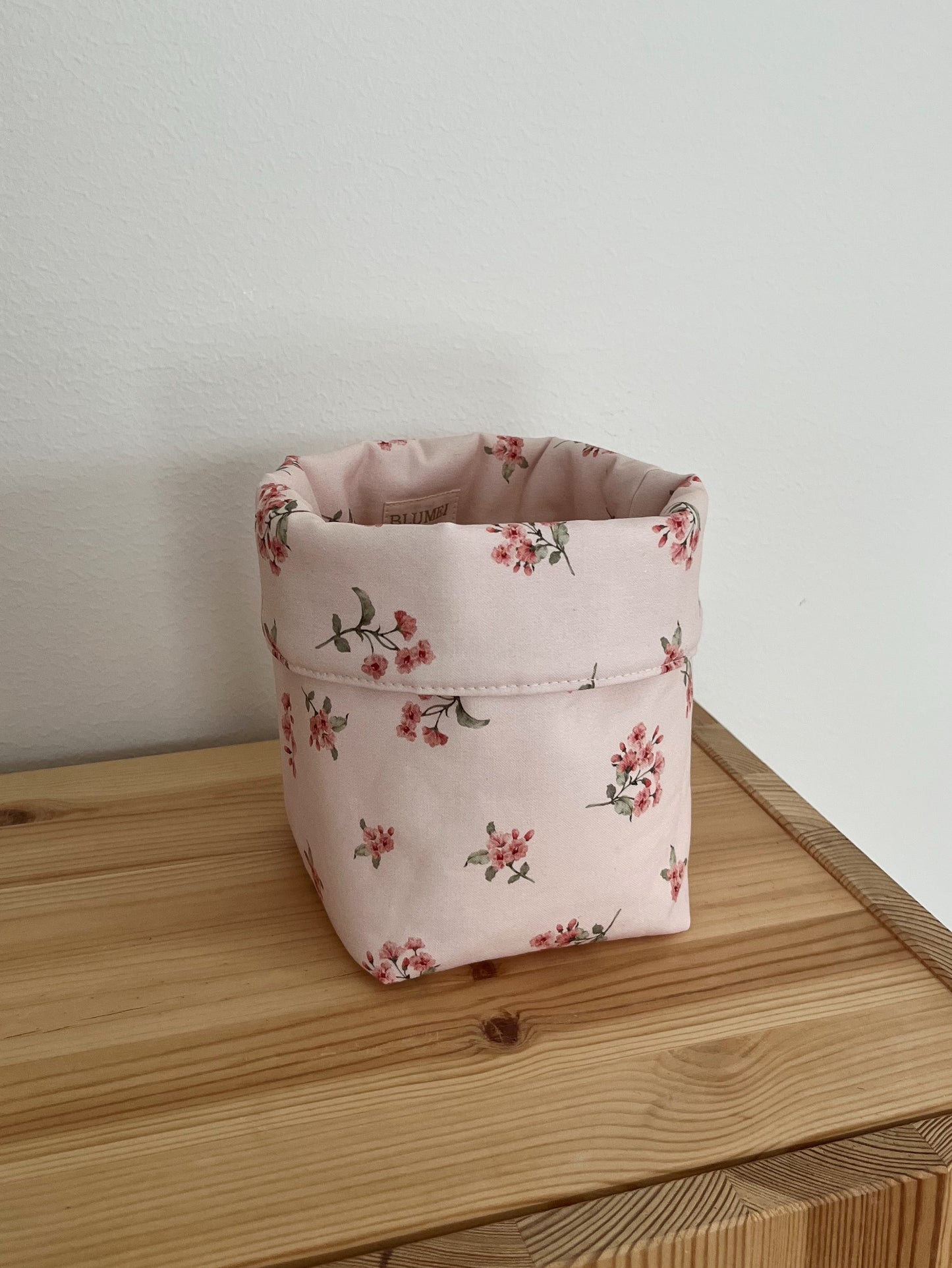 Förvaringskorg rosa blommig
