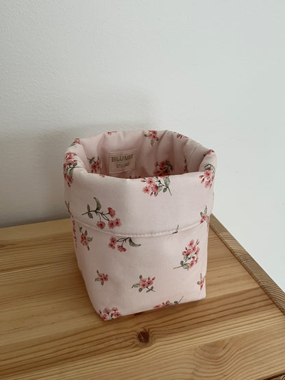 Förvaringskorg rosa blommig
