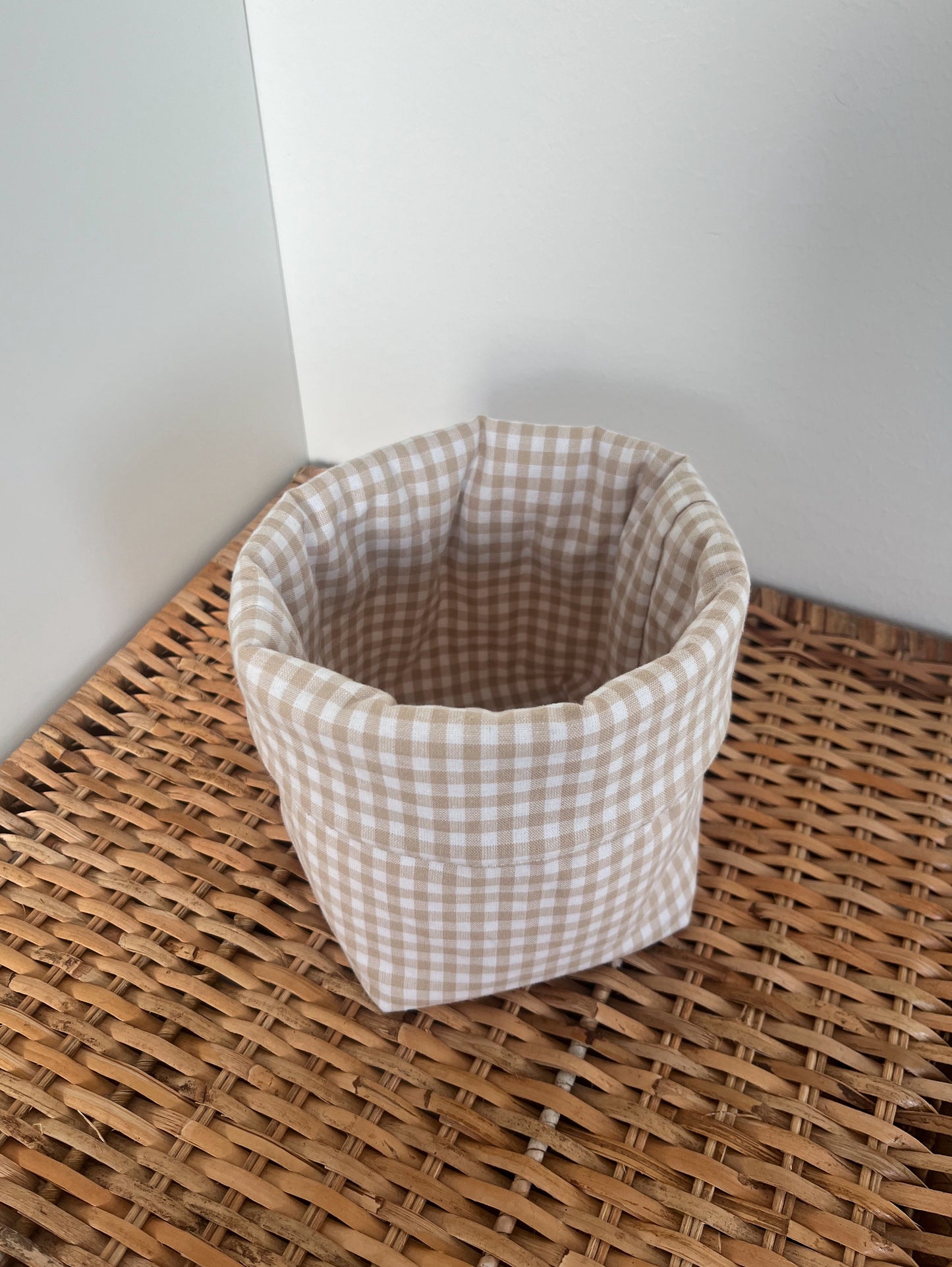 Förvaringskorg rutig/beige