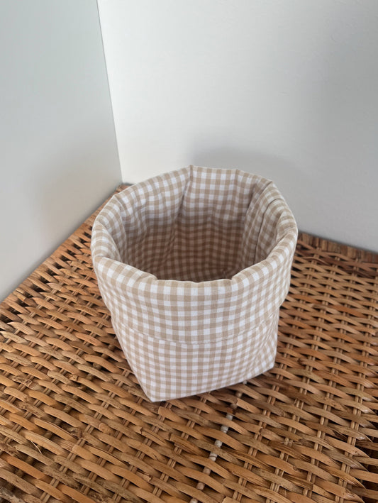 Förvaringskorg rutig/beige