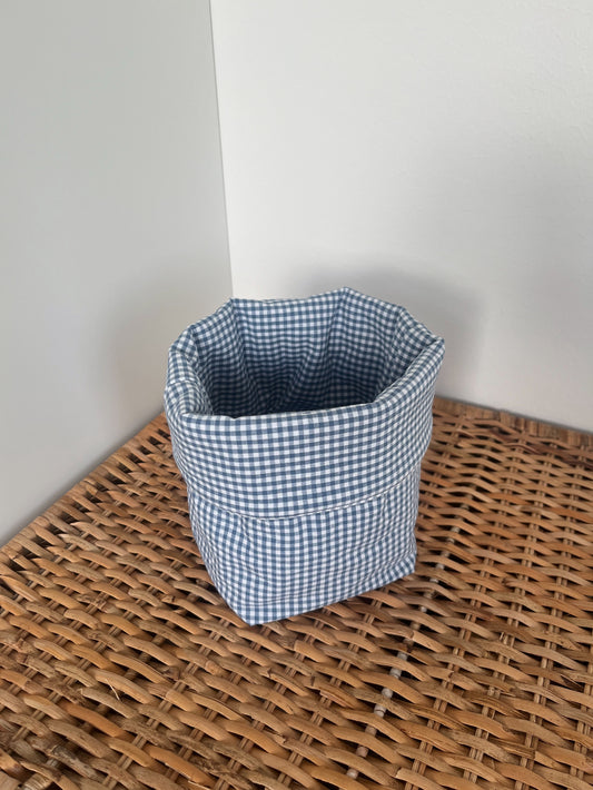 Förvaringskorg rutig/blå