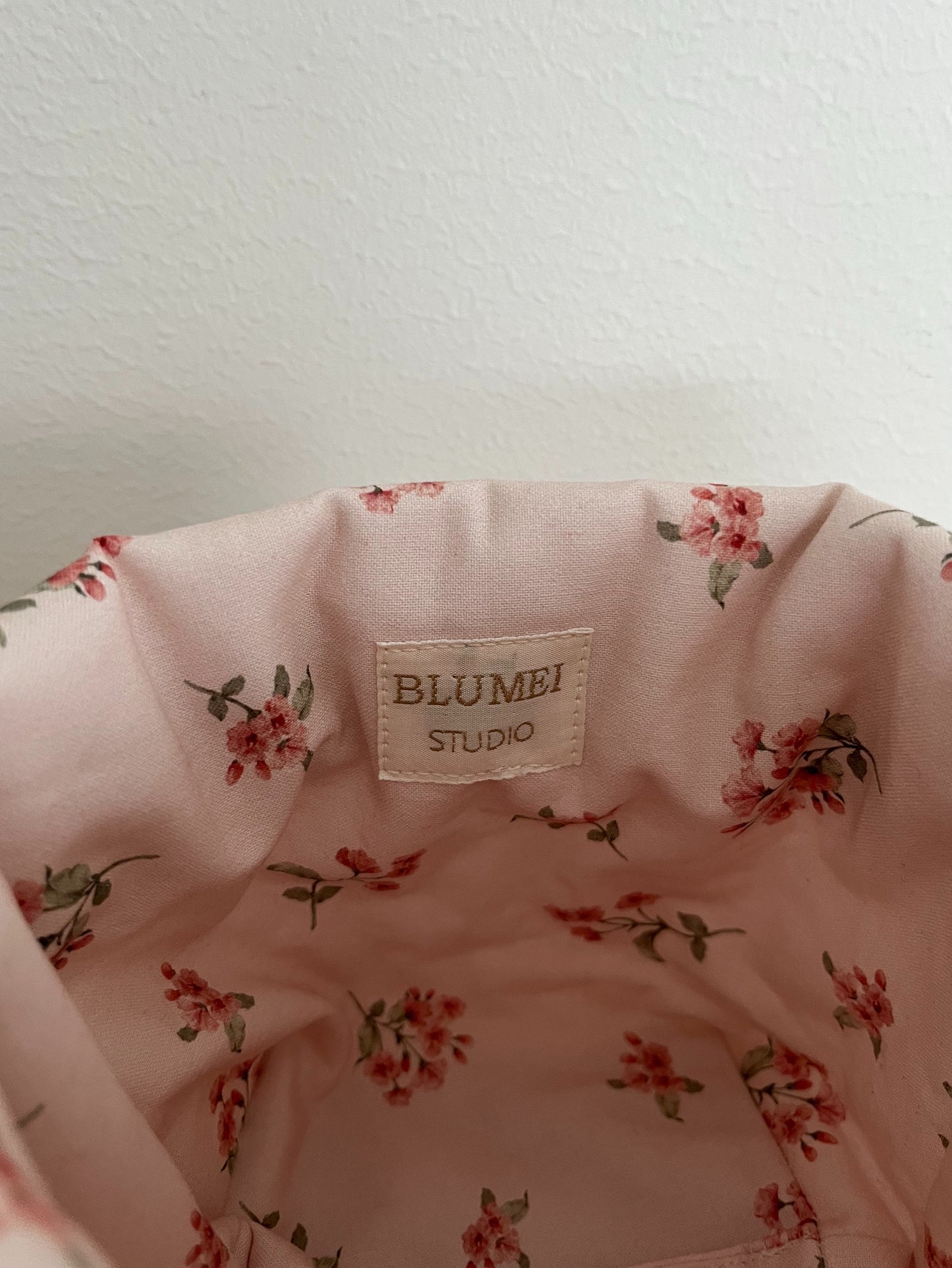 Förvaringskorg rosa blommig