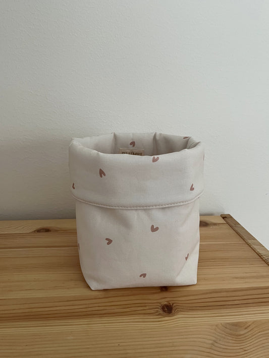 Förvaringskorg rosa små hjärtan