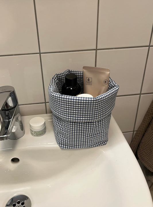 Förvaringskorg rutig/blå